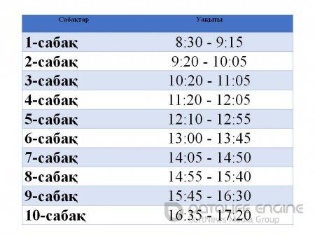 Сабақ кестесі