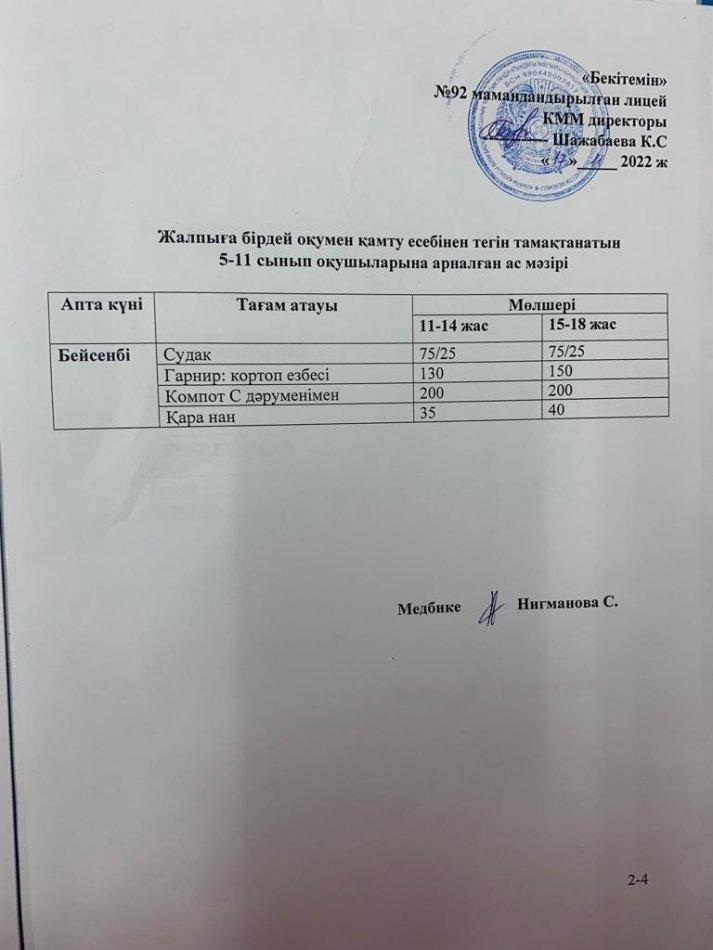 Ас мәзірі: 17.11.2022 жыл