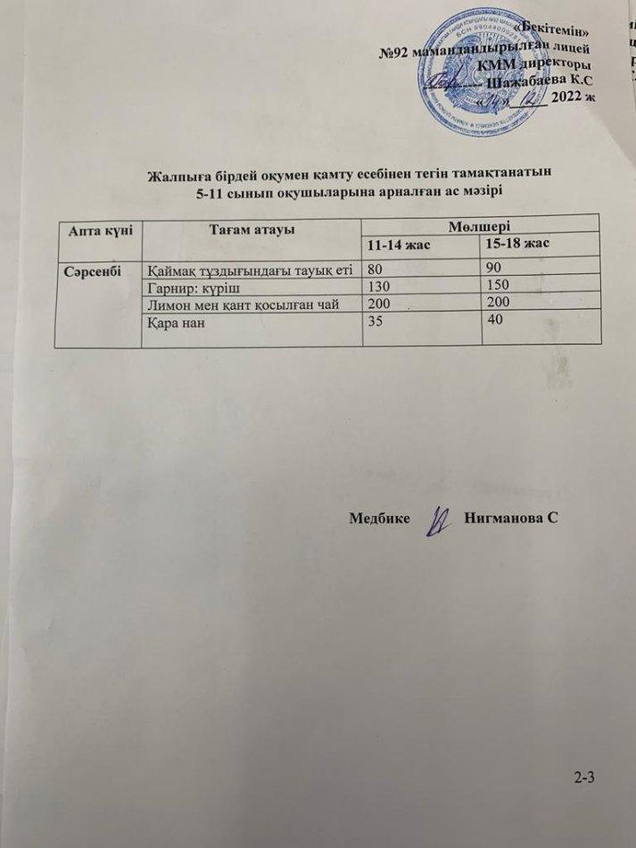 Ас мәзірі-14.12.2022 жыл