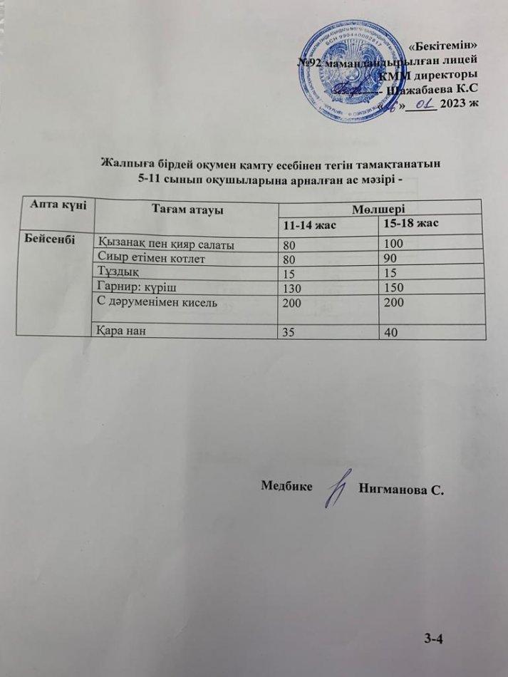 Ас мәзірі-26.01.2023 жыл