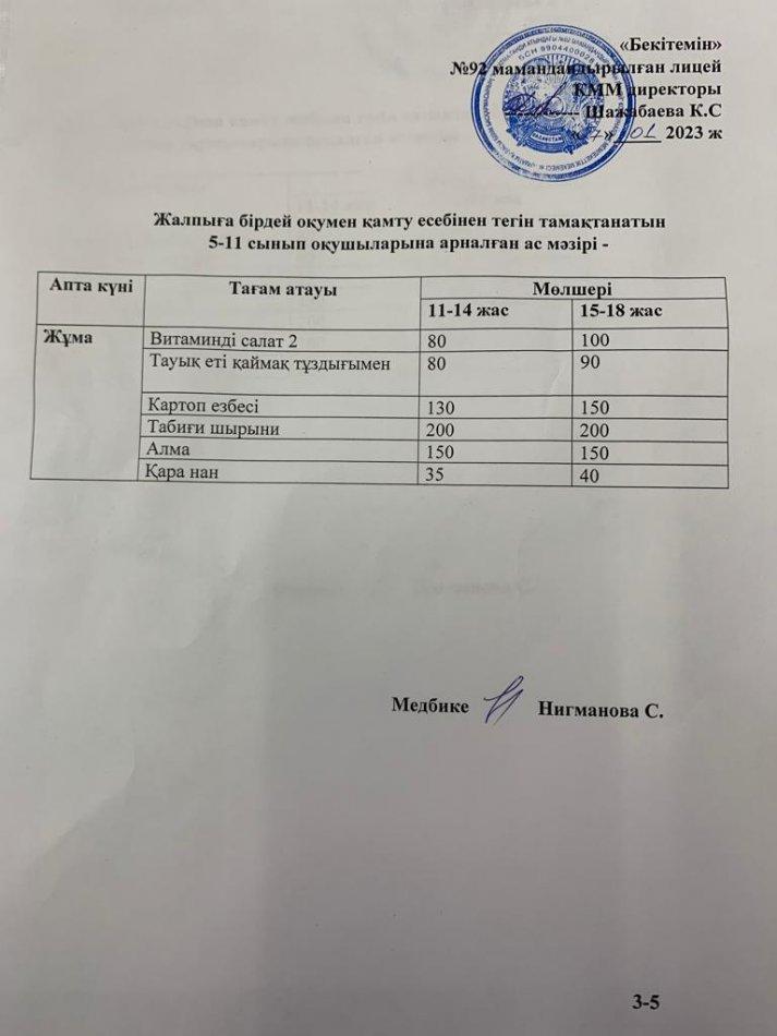 Ас мәзірі-27.01.2023 жыл